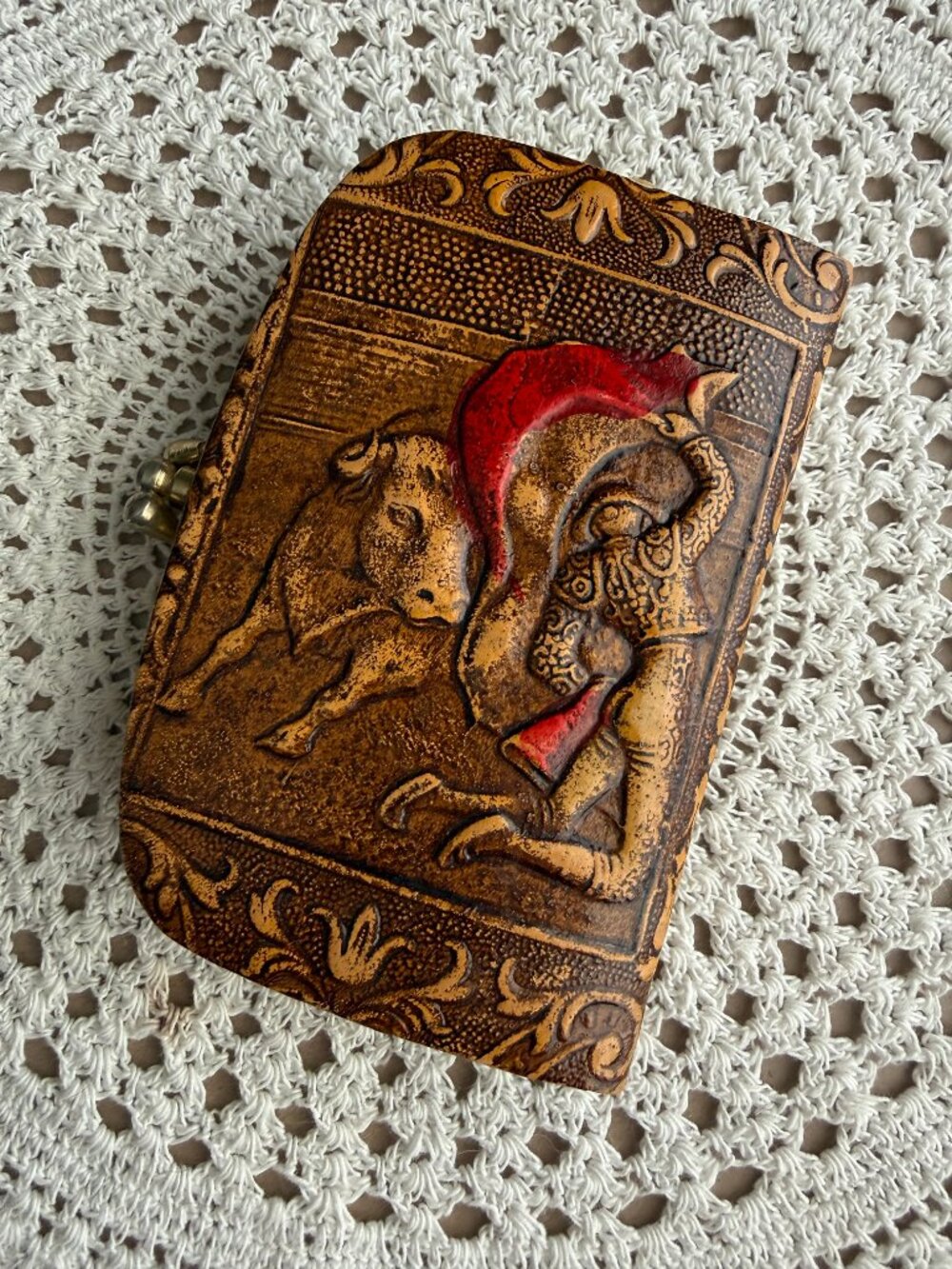 Vintage Embossed Leather Spanish Wallet